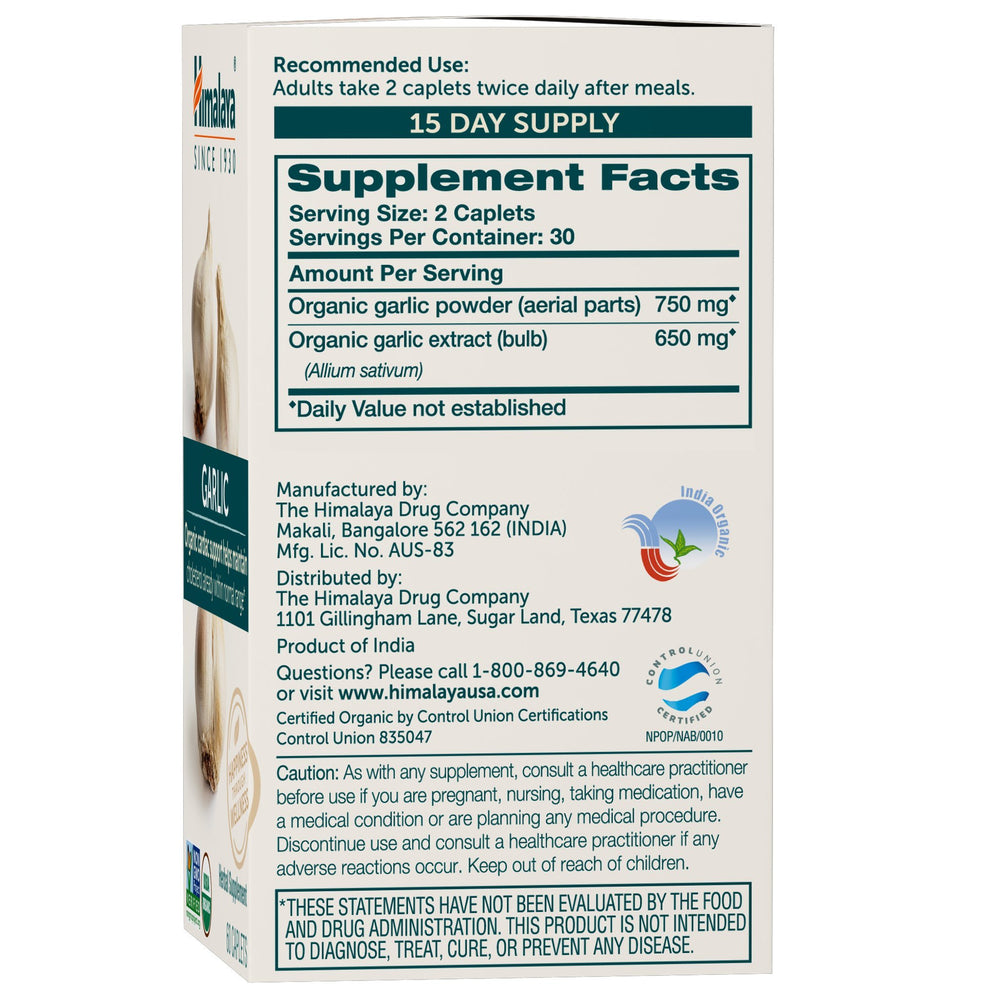 Himalaya Organic Garlic extract standardized powder closeup highlighting potency