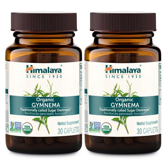 Himalaya Organic Gymnema Sylvestre bottle with USDA Organic certification and trusted packaging.