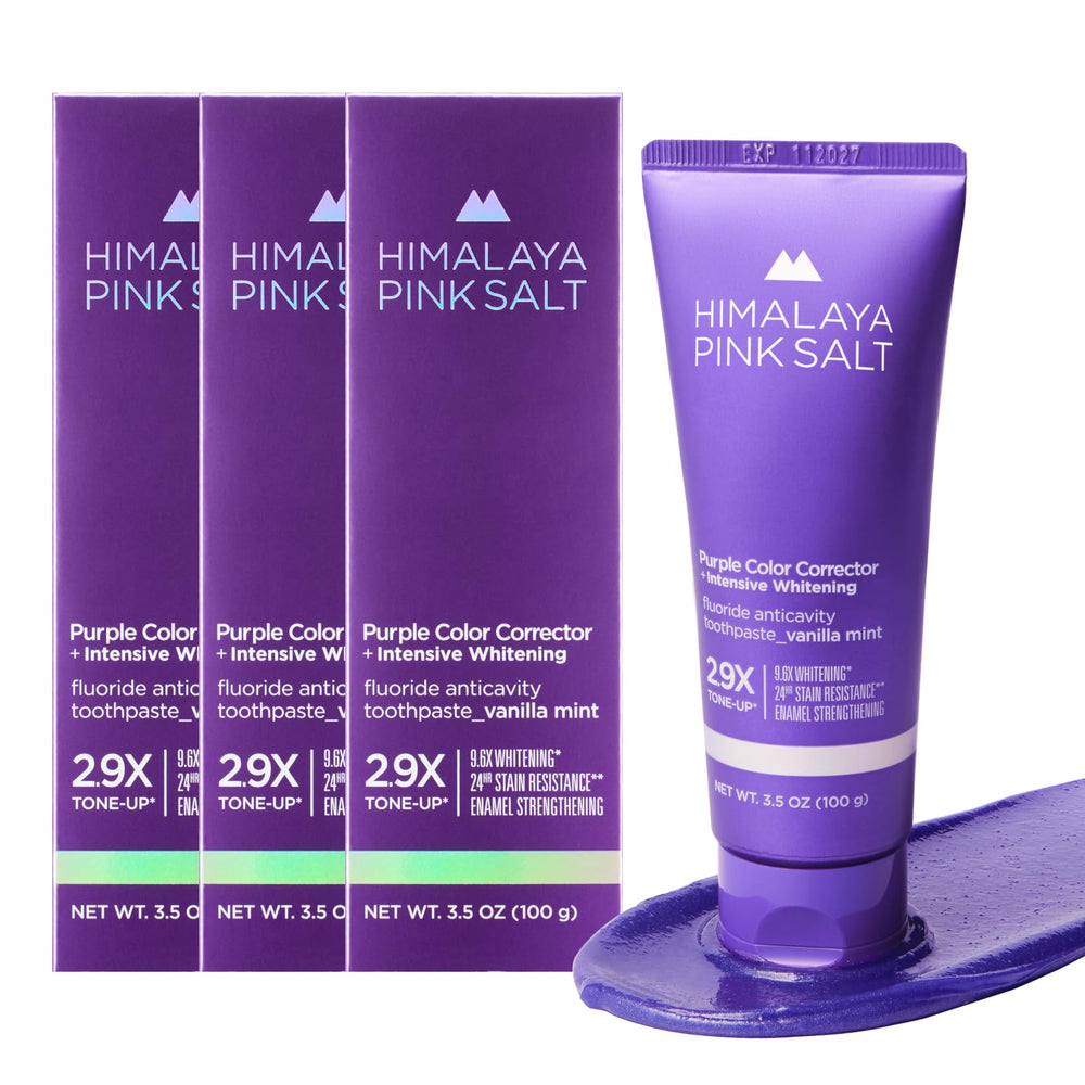 HIMALAYA PINKSALT Purple toothpaste tube front view with vanilla mint flavor for a refreshing clean
