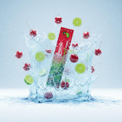 Himaxotic Cherry Limeade Hydrate powder dissolves evenly in cold water.