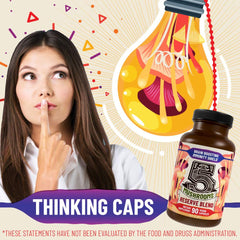 Hippie Farms 5 Mushrooms Reserve Blend label closeup highlights key ingredients.