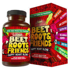 Hippie Farms Beet Root Capsules bottle showing potential support for circulation.