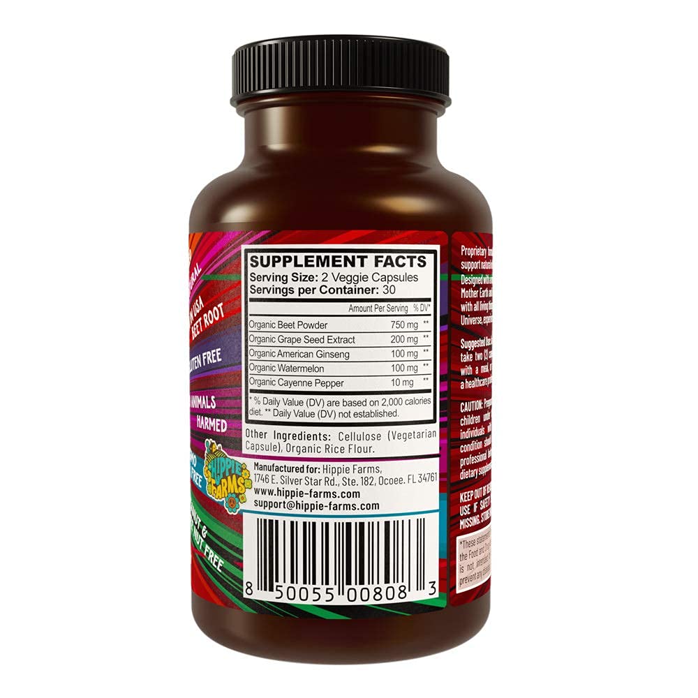 Hippie Farms Beet Root Capsules in use pre-workout routine.