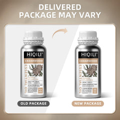 HIQILI cedarwood oil packaging showing safety and COA notes.
