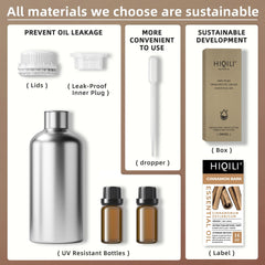 Two 10ml UV-protected HIQILI bottles keep oils fresh and portable