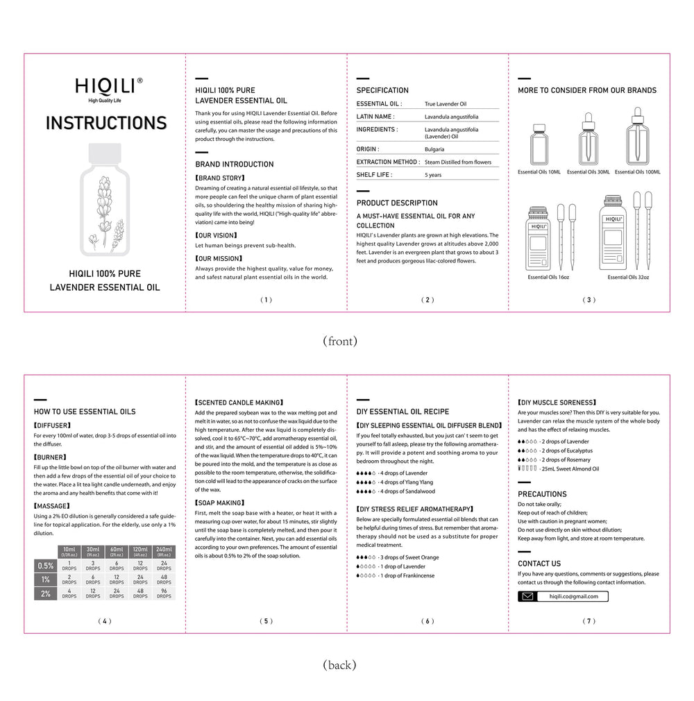 HIQILI lavender oil packaging shows travel-friendly bottles