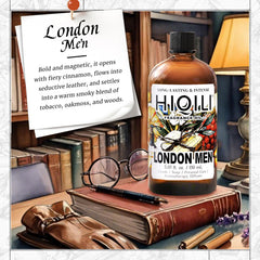 HIQILI London fragrance oil in a diffuser setup for a cozy room ambiance.