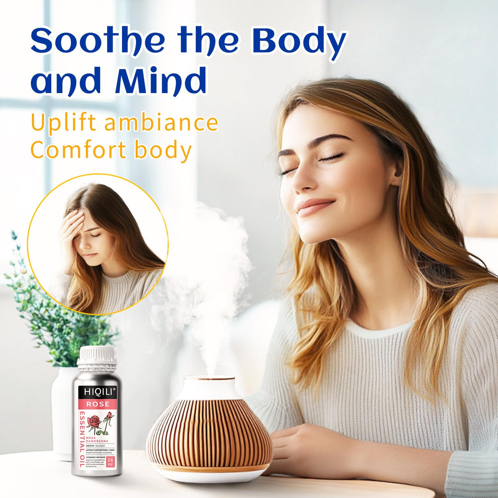 HIQILI Rose essential oil releasing a romantic diffuser aroma