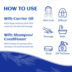 Massage HIQILI rosemary oil with a carrier oil for a soothing experience.