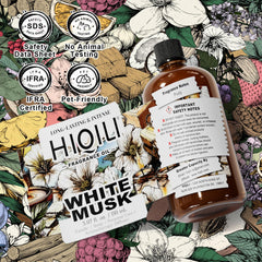 HIQILI White Musk fragrance oil packaging and label highlight premium quality.