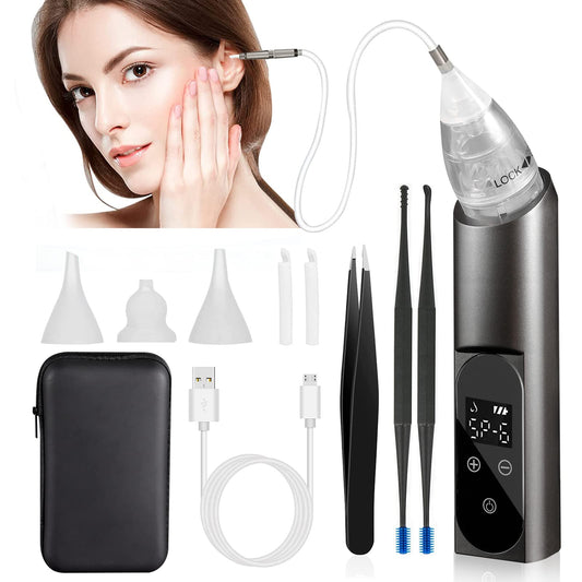 HIQUAY ear wax vacuum tool front view for easy daily use and storage.