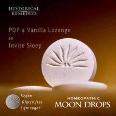 Moon Drops pack back with gluten-free label visible by Historical Remedies.