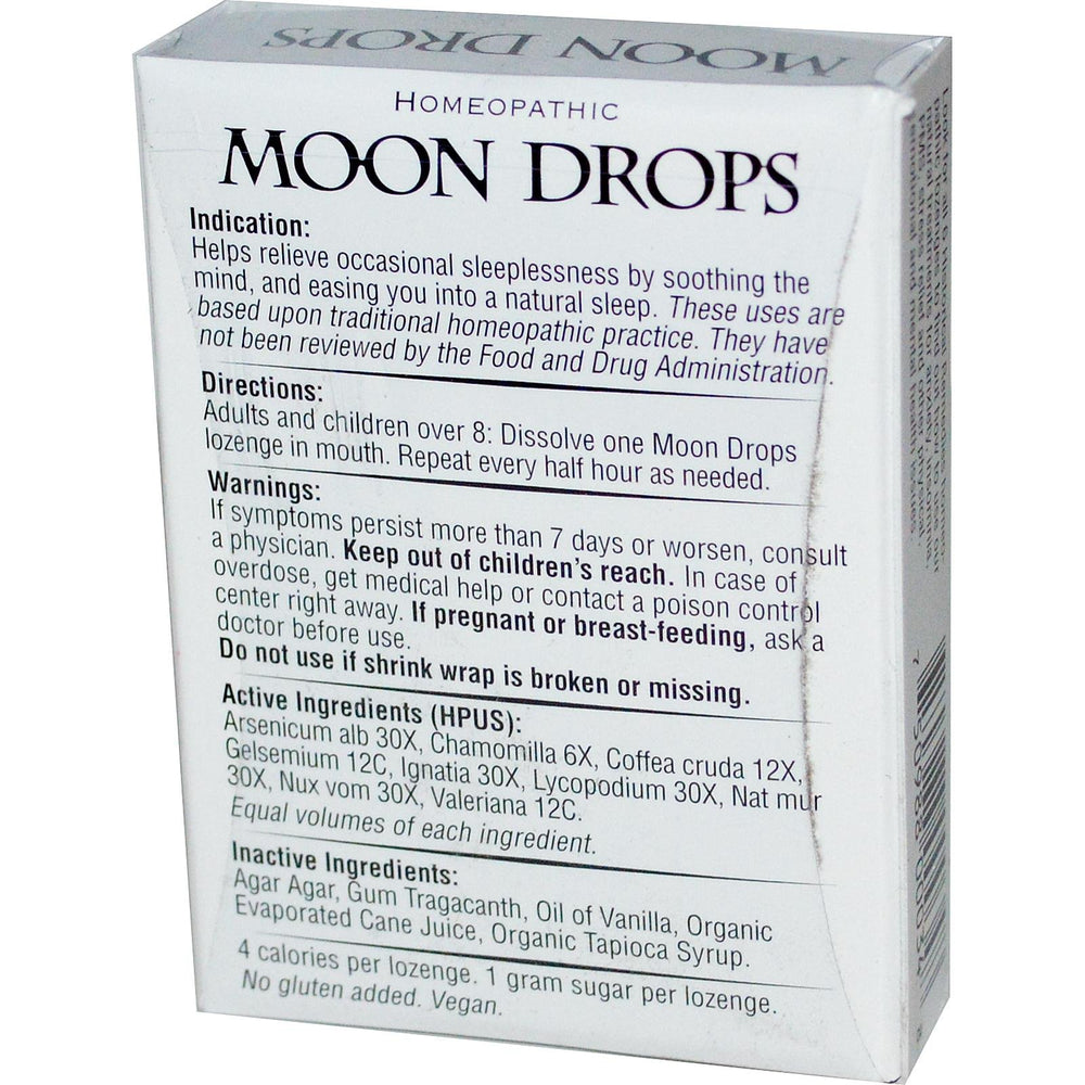 Moon Drops lozenges close-up shows non habit forming sleep support.