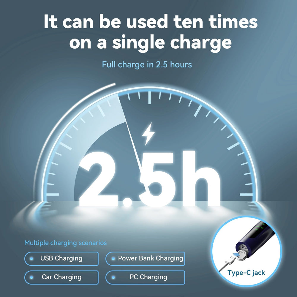 Hitoth polisher features a built-in LED light for better visibility