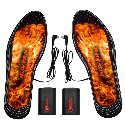 HIWARM heated insoles deliver toe-to-heel warmth for outdoor adventures.