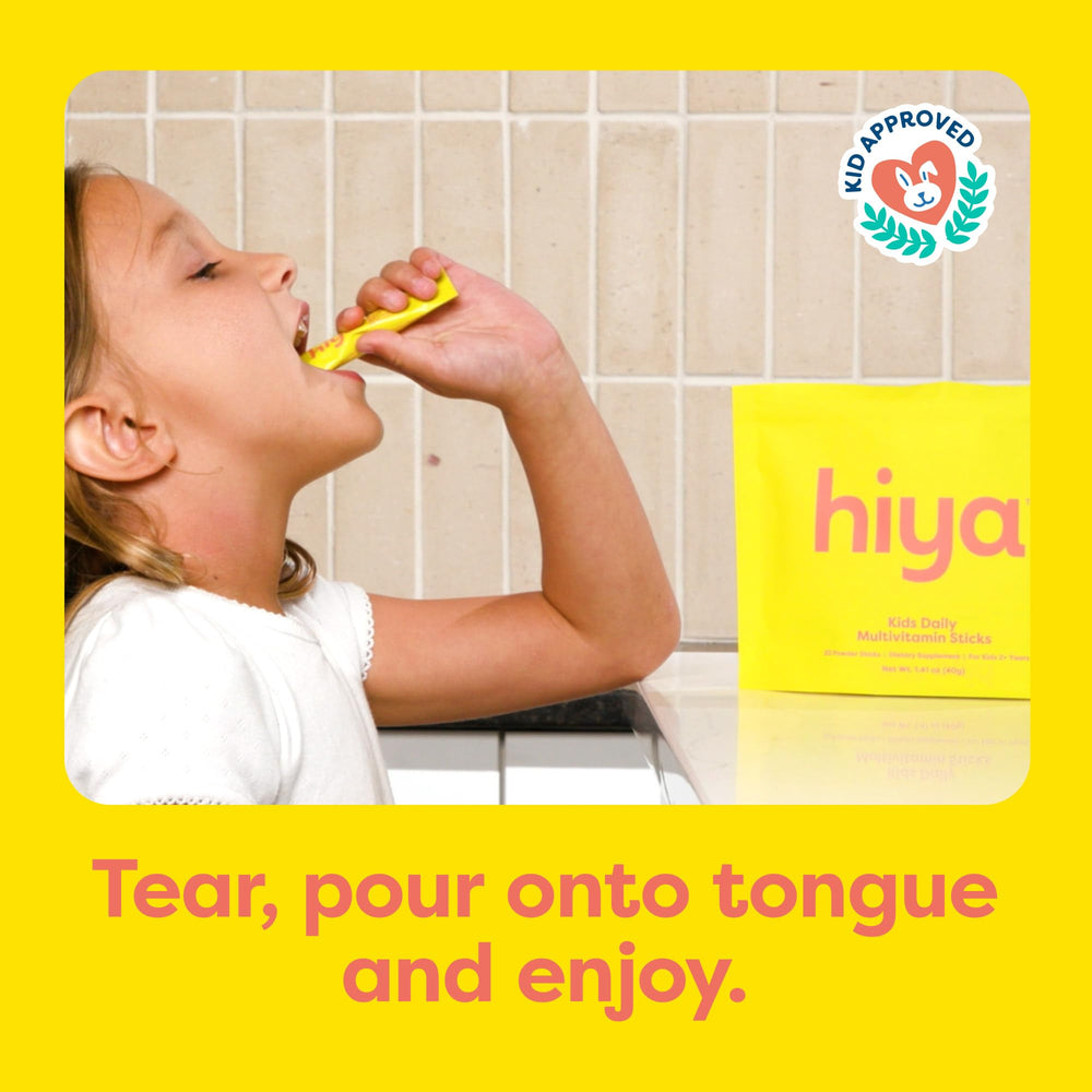 Hiya stick-pour dispense close-up showing easy tongue-use.