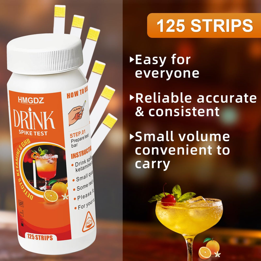HMGDZ Spiked Drink Test Strips dip method shows quick 2-second testing