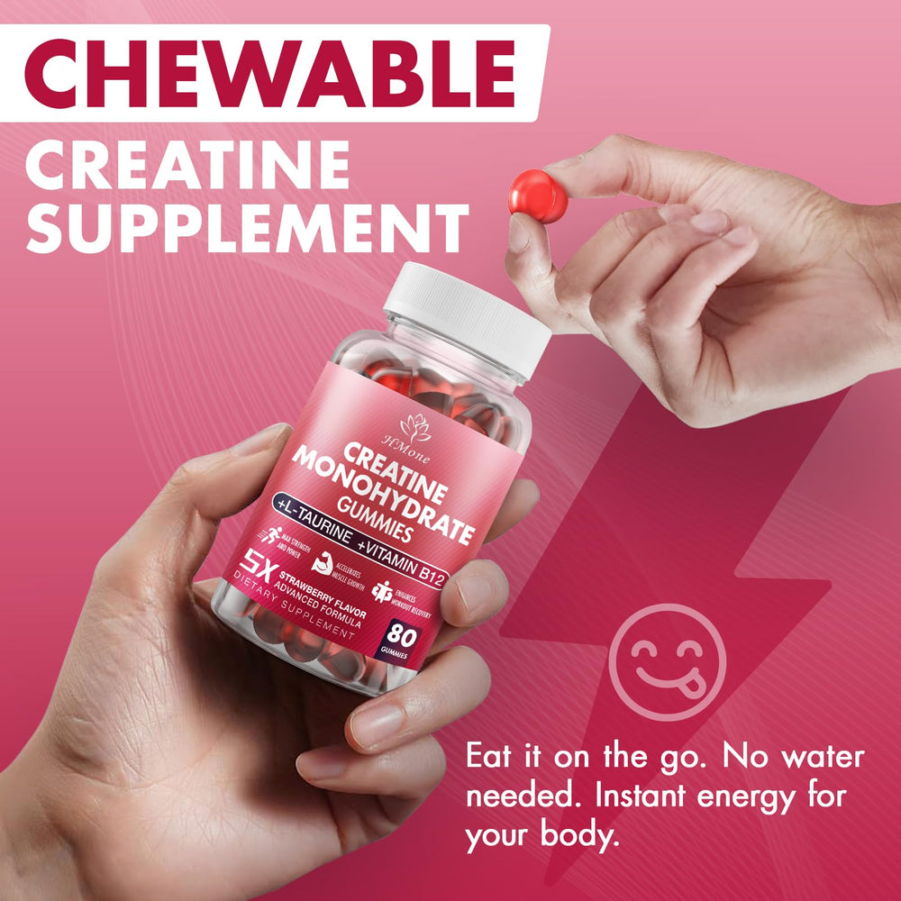 Pack display of HMone gummies highlighting vegan, sugar-free formula for gym routines.