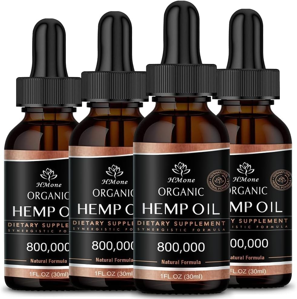 HMone Hemp Oil amber bottle signals premium packaging.