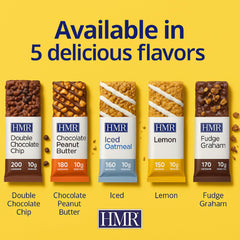 HMR Lemon Protein Bar bite-sized image suggests quick pre-workout energy.