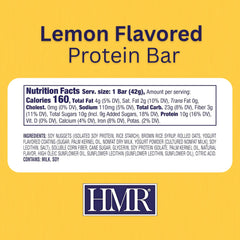 HMR Lemon Protein Bar wrap with yogurt drizzle signaling a tasty high-protein treat.