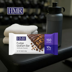 HMR Fudge Graham Protein Bar snack platter image suggests sharing option