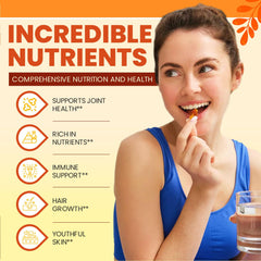 Hochornk bottle label highlighting vitamin E antioxidants for youthful skin.