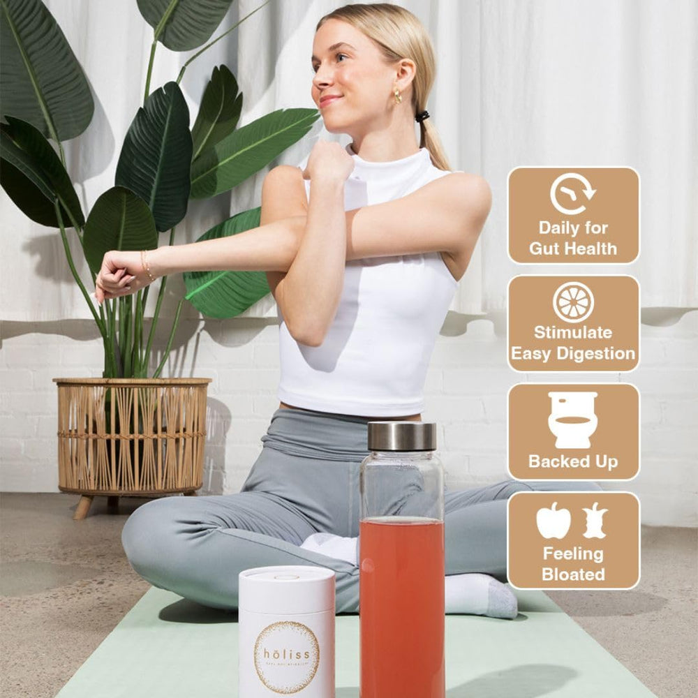 HOLISS L-Glutamine presence highlights a foundation ingredient for gut health routines.