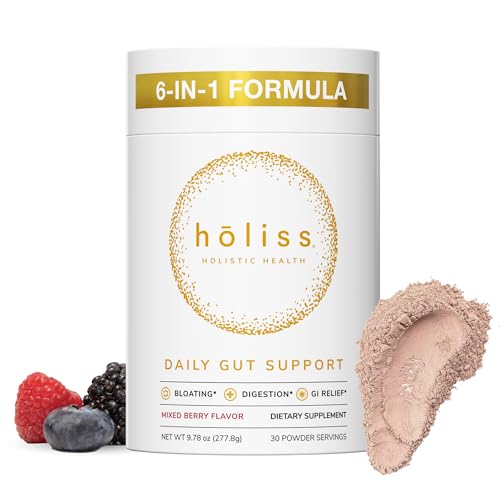 HOLISS powder scoop beside the kit highlights simple measuring for consistent daily use.