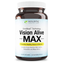 Holistic Health Labs Vision Alive Max bottle front for daily eye support.