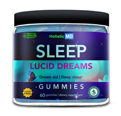 Holistic MD Lucid Dreams mugwort gummies for a calming bedtime routine.