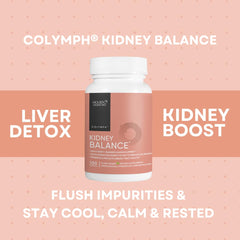 Holistic Viewpoint Colymph Balance bottle on desk beside glass