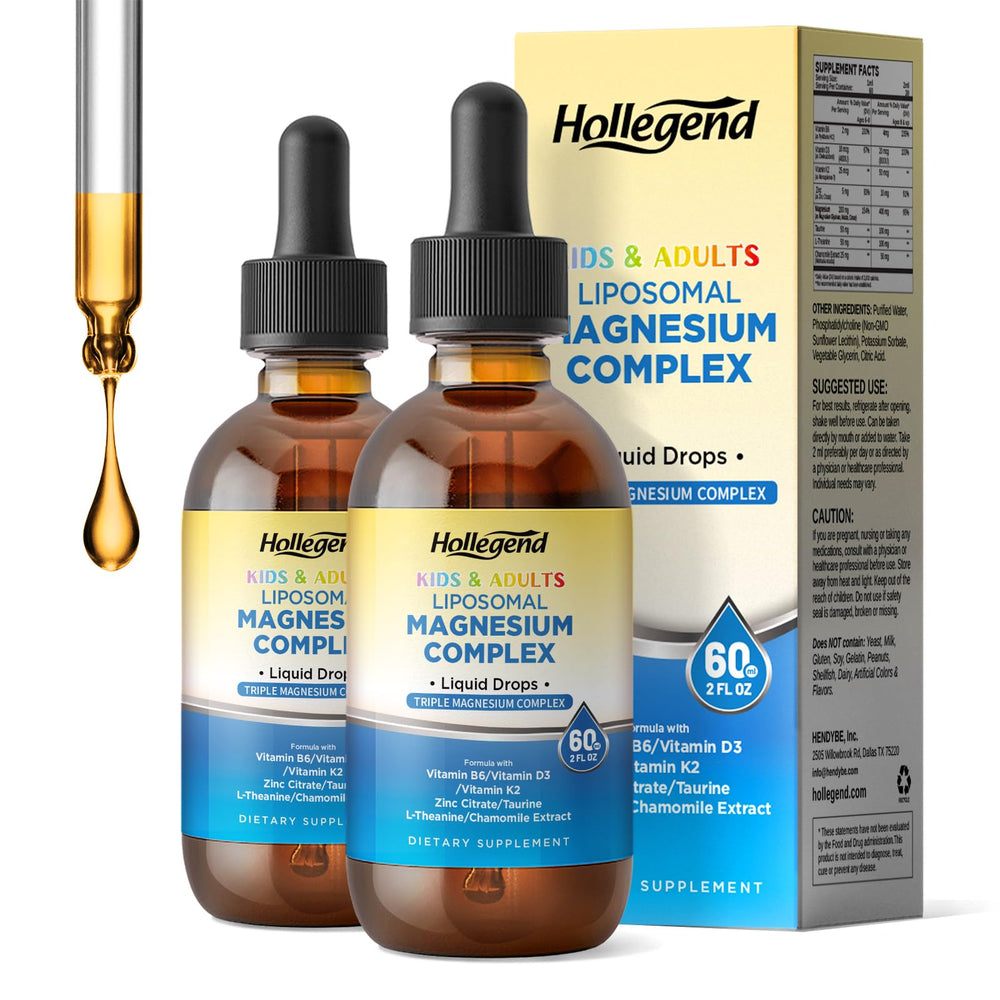 HOLLEGEND liposomal magnesium drops bottle for easy daily use