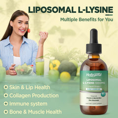 HOLLEGEND Lysine liquid formula with vitamins C, B6, D3, B12 and zinc for collagen support.