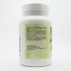 Holly Hill Health Foods European Standardized extract label detail showcasing quality and potency guarantees.
