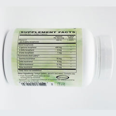 Holly Hill Health Foods Perfect E label close-up highlights tocotrienols and full tocopherol complex