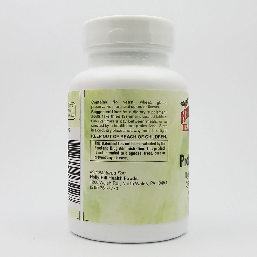 Holly Hill Ultra Proteo-Zimes gluten-free label highlights allergy-friendly formulation.