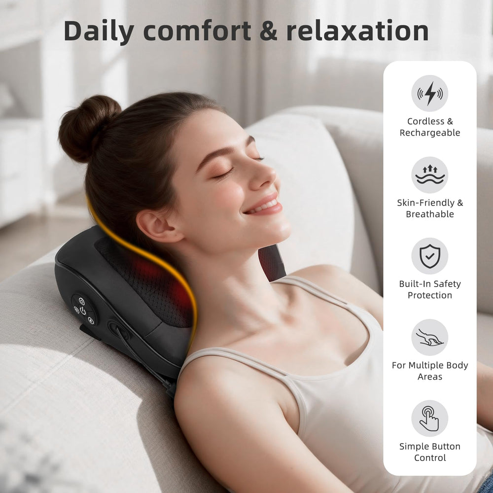 Holniva deep kneading nodes close-up for targeted neck and shoulder relaxation