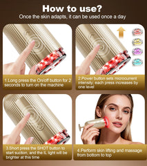 Holsn packaging includes massager, USB-C cable, manual, replacement filters for easy setup.