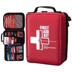 Homestockplus compact first-aid kit with labelled compartments for quick access