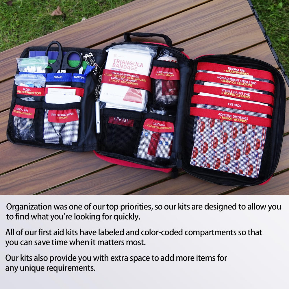 Homestockplus first aid kit with MOLLE system for secure car or bag mounting