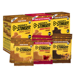 Honey Stinger Organic Peanut Butter Energy Waffle box—portable pre-workout fuel.