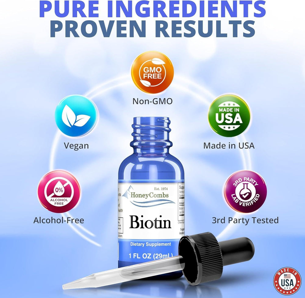 HoneyCombs biotin drops support a simple daily routine