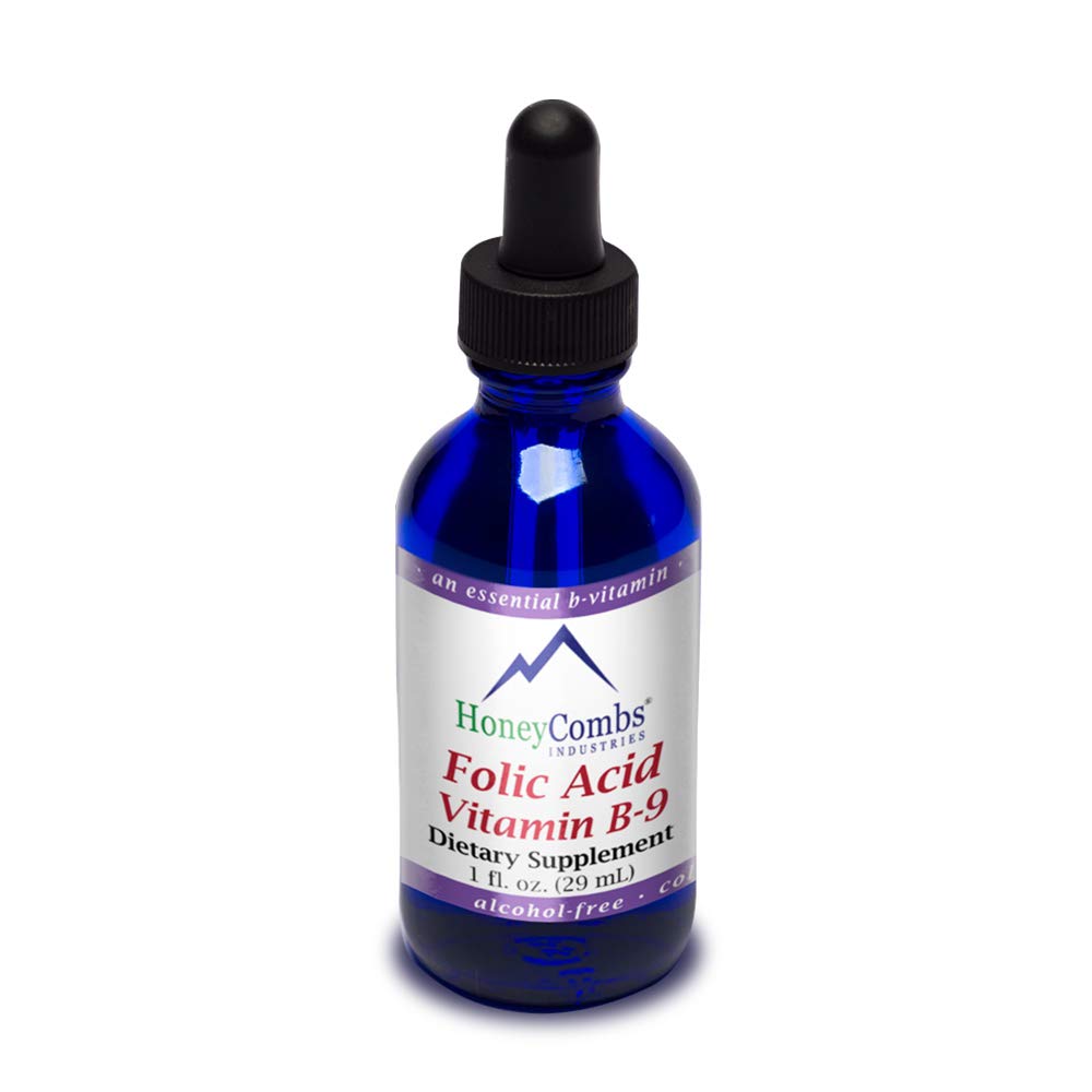 HoneyCombs Vitamin B9 Liquid Drops bottle for easy daily wellness support