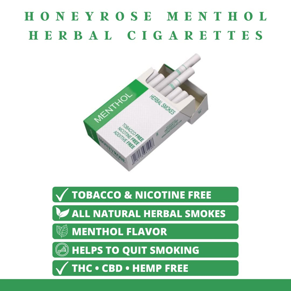 Honeyrose Menthol herbal sticks closeup, showcasing all-natural herbs for craving support.
