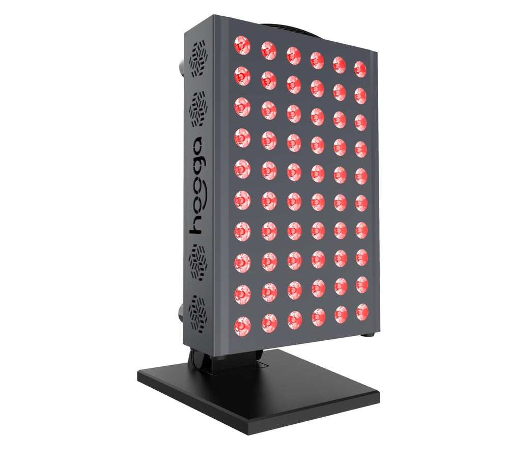 Hooga Pro300 on an extended stand for adjustable at-home therapy sessions