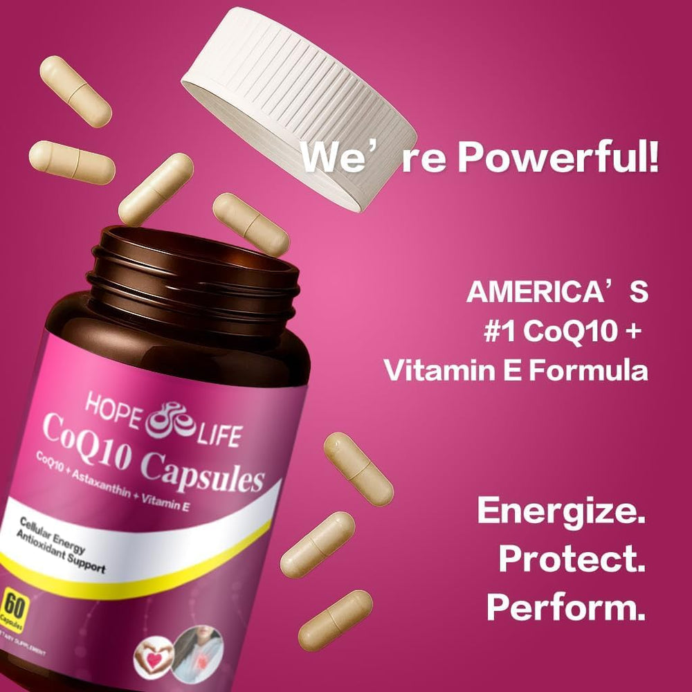 HOPE LIFE CoQ10 third-party testing seal indicating quality assurance.