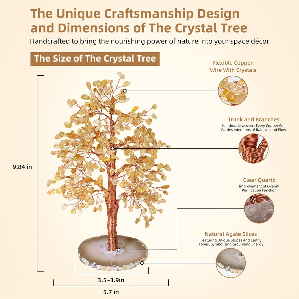 Hopeseed Citrine Chakra Tree stands 10 inches tall for focal room accents.