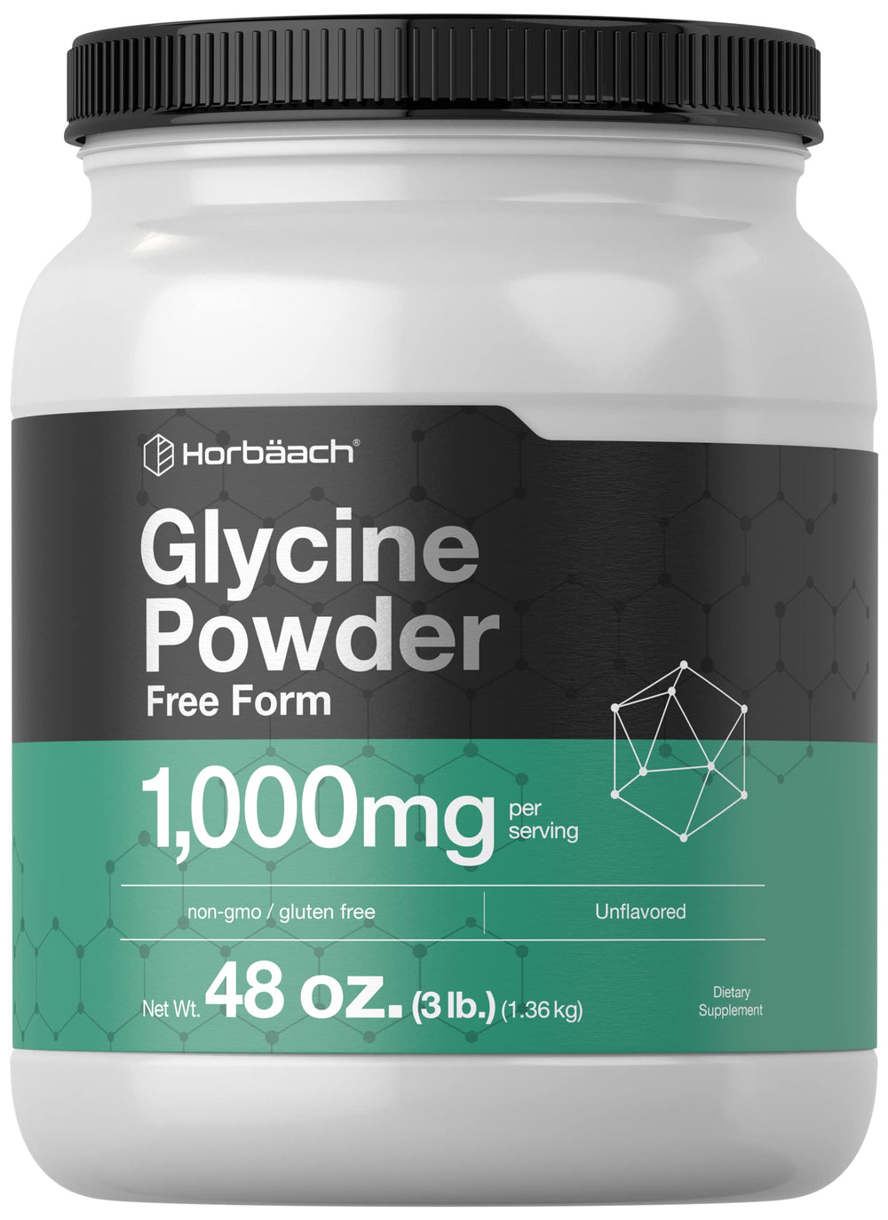 Horbäach Glycine Powder bottle ready for daily unflavored supplementation.