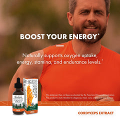Cordyceps extract poured into a glass to illustrate easy daily use